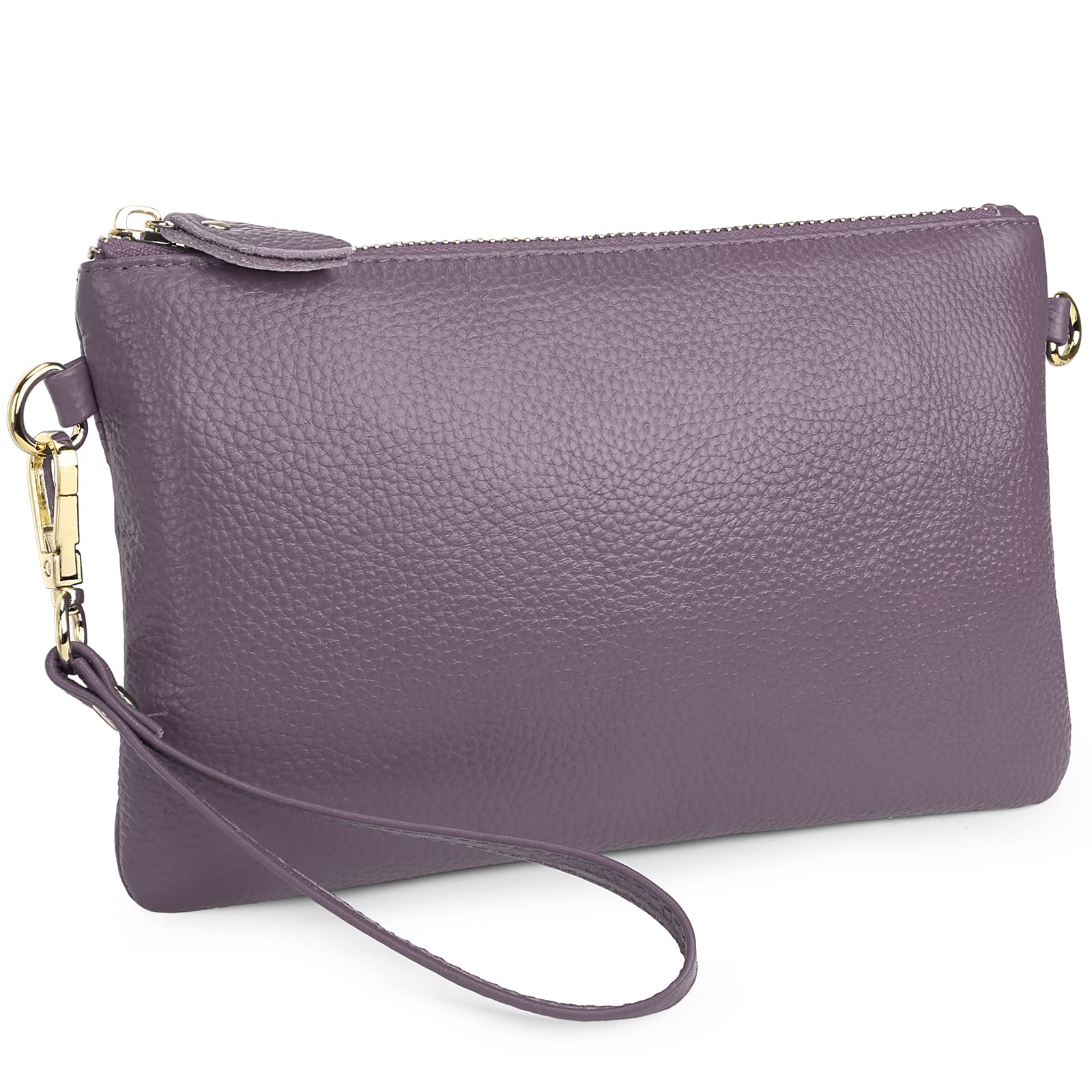 Uromee Genuine Leather Wristlet Wallet Clutch Purse for Women - Crossbody Bag with Detachable Shoulder Chain - Perfect for Parties, Travel & Everyday Use