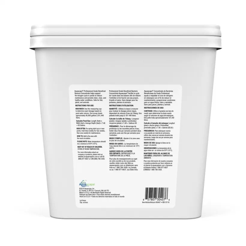 Premium Beneficial Bacteria Concentrate - Professional Grade 4.08KG (9 lbs) for Aquariums, Ponds & Hydroponics - Improves Water Quality & Fish Health