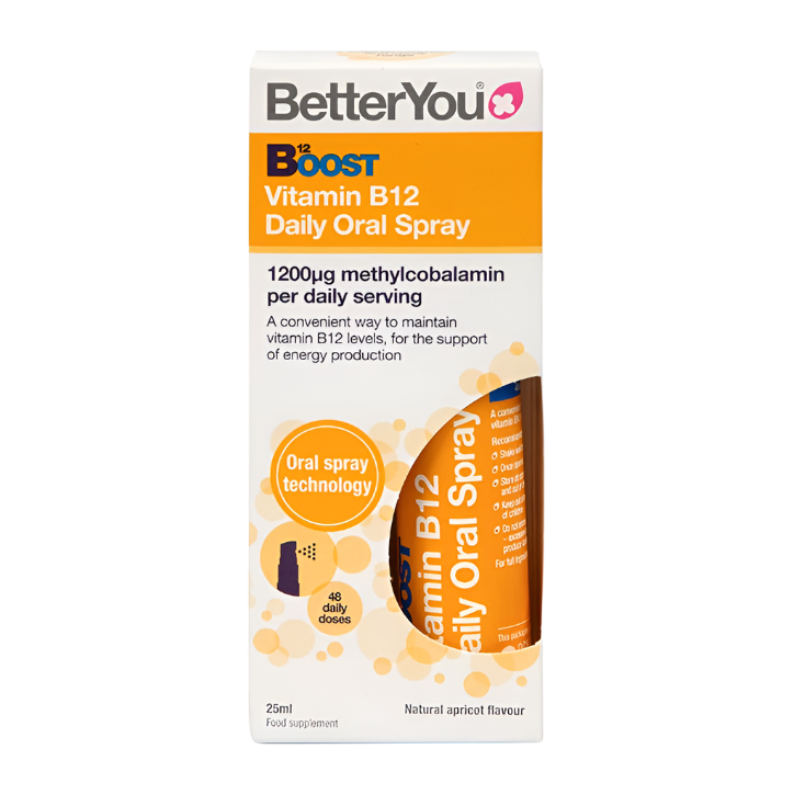 BetterYou Boost Daily Vitamin B12 Oral Spray 25ml - Fast Absorption Energy Support for Adults & Kids - Perfect for Busy Lifestyles & Active Families