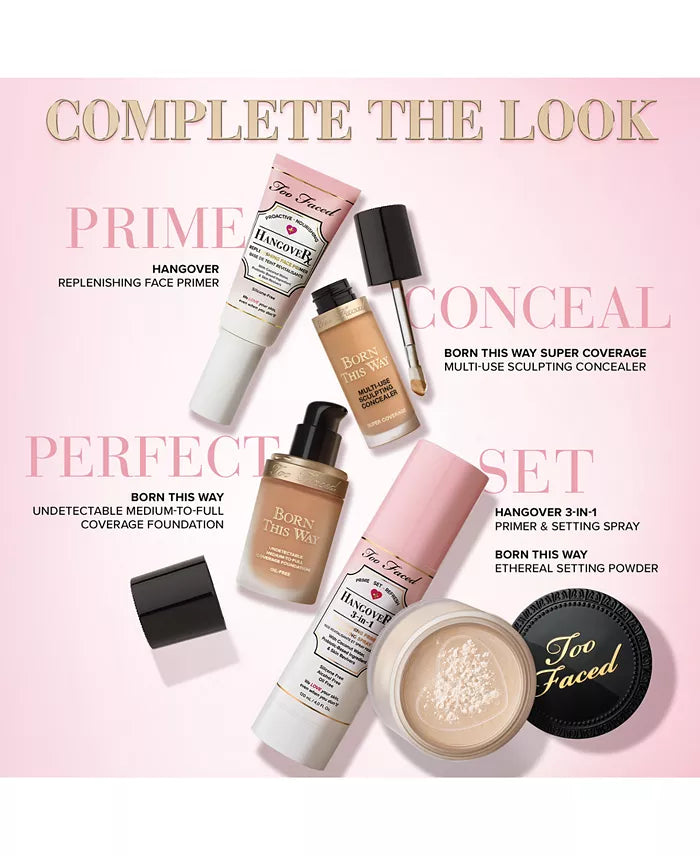 Too Faced Born This Way Flawless Coverage Natural Finish Foundation - Warm Sand | Full-Coverage, Oil-Free Makeup for a Radiant, Natural Look - Perfect for Everyday Wear & Special Occasions