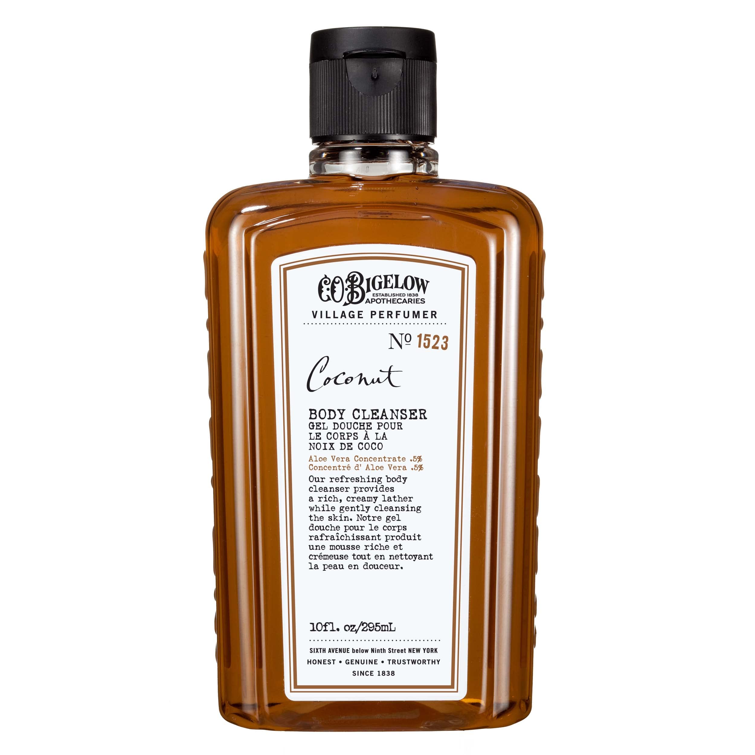 C.O. Bigelow Coconut Body Cleanser - Moisturizing Gentle Body Wash for Men & Women with Aloe Vera, Sodium PCA & Glycerin | 10 fl oz | Hydrating Shower Gel for Dry Skin, Daily Bath & Spa Relaxation