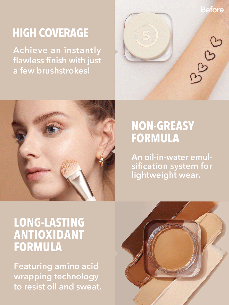 Sheglam Full Coverage Foundation Balm - Butterscotch Shade | Long-Lasting Matte Finish | Oil-Free & Hydrating | Perfect for Daily Wear & Special Occasions