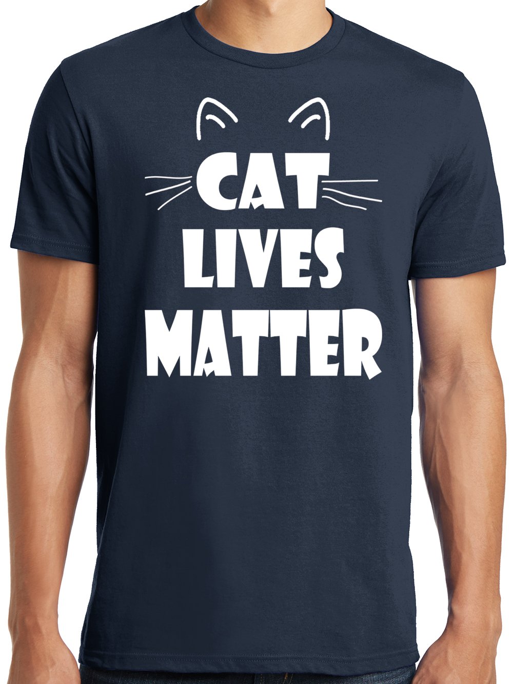 Funny Cat Lives Matter T-Shirt for Big and Tall Men - King Size Cotton Graphic Tee for Cat Lovers, Casual Wear & Animal Rights Support