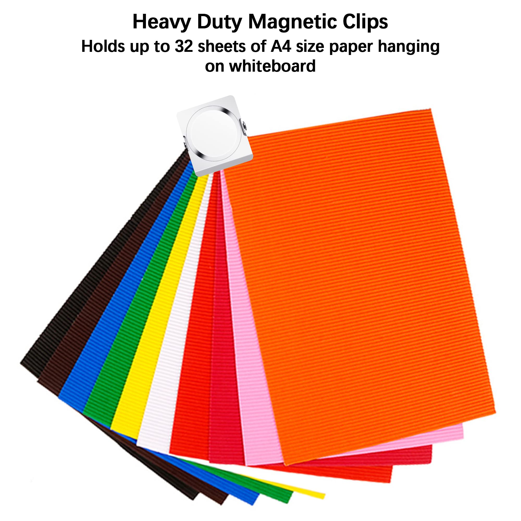 Heavy Duty Magnetic Clips 12 Pack - 2.12 Inch Extra Strong Metal Magnet Clips for Whiteboard, Refrigerator, Office & Classroom - Perfect for Hanging Notes, Photos, Documents & Organizing