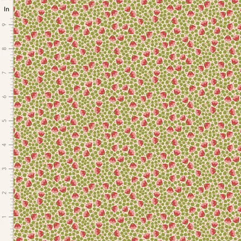 Bellflower Tilda 110128 Green - Elegant Floral Fabric for Quilting, Sewing & Home Decor Projects