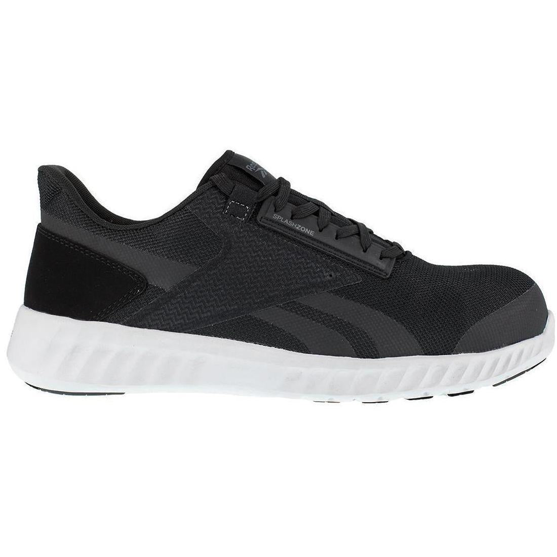Sublite Legend Composite Toe Athletic Work Shoes for Men - Lightweight Safety Shoes with Slip Resistance, Black/White - Perfect for Construction, Warehouse & Industrial Work