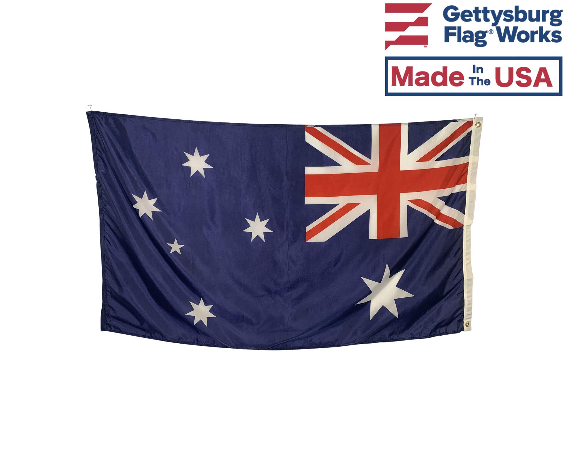 5x8 Foot Australia Flag - Durable All-Weather Nylon with Reinforced Fly End Stitching - Made in USA - Perfect for Outdoor Events, Parades & Home Decoration