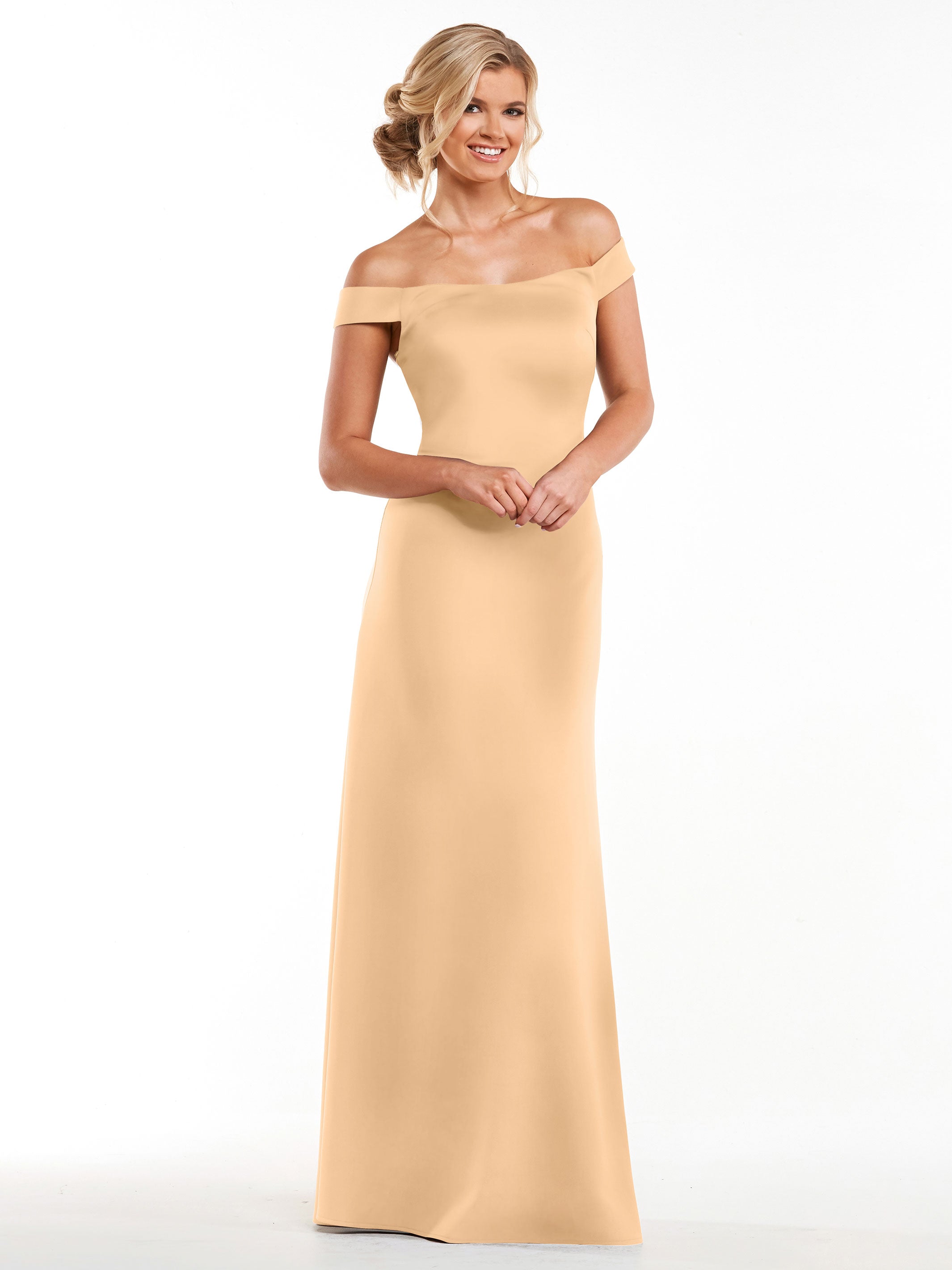 Elegant Off The Shoulder Sheath Bridesmaid Dress - Double Knit Fabric for Weddings, Parties & Formal Events