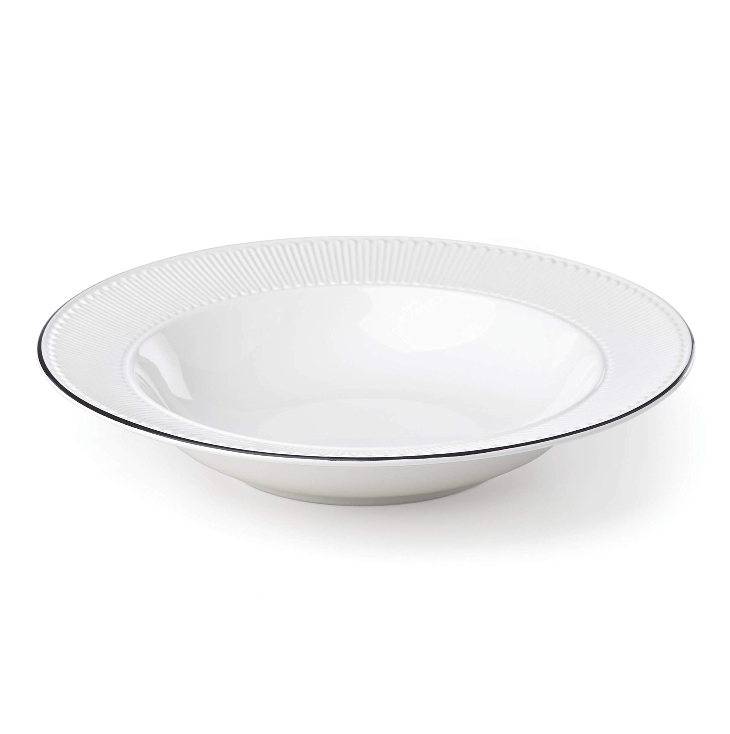 Kate Spade New York York Avenue Pasta Bowl - Elegant White Ceramic Serving Bowl for Pasta, Salad & Soup | Perfect for Dinner Parties, Family Meals & Restaurant Use