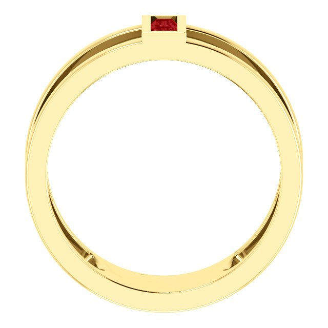 14K Gold 0.34 CTW Baguette Ruby Negative Space Ring - Elegant Stackable Jewelry for Women, Perfect for Weddings, Anniversaries & Everyday Wear