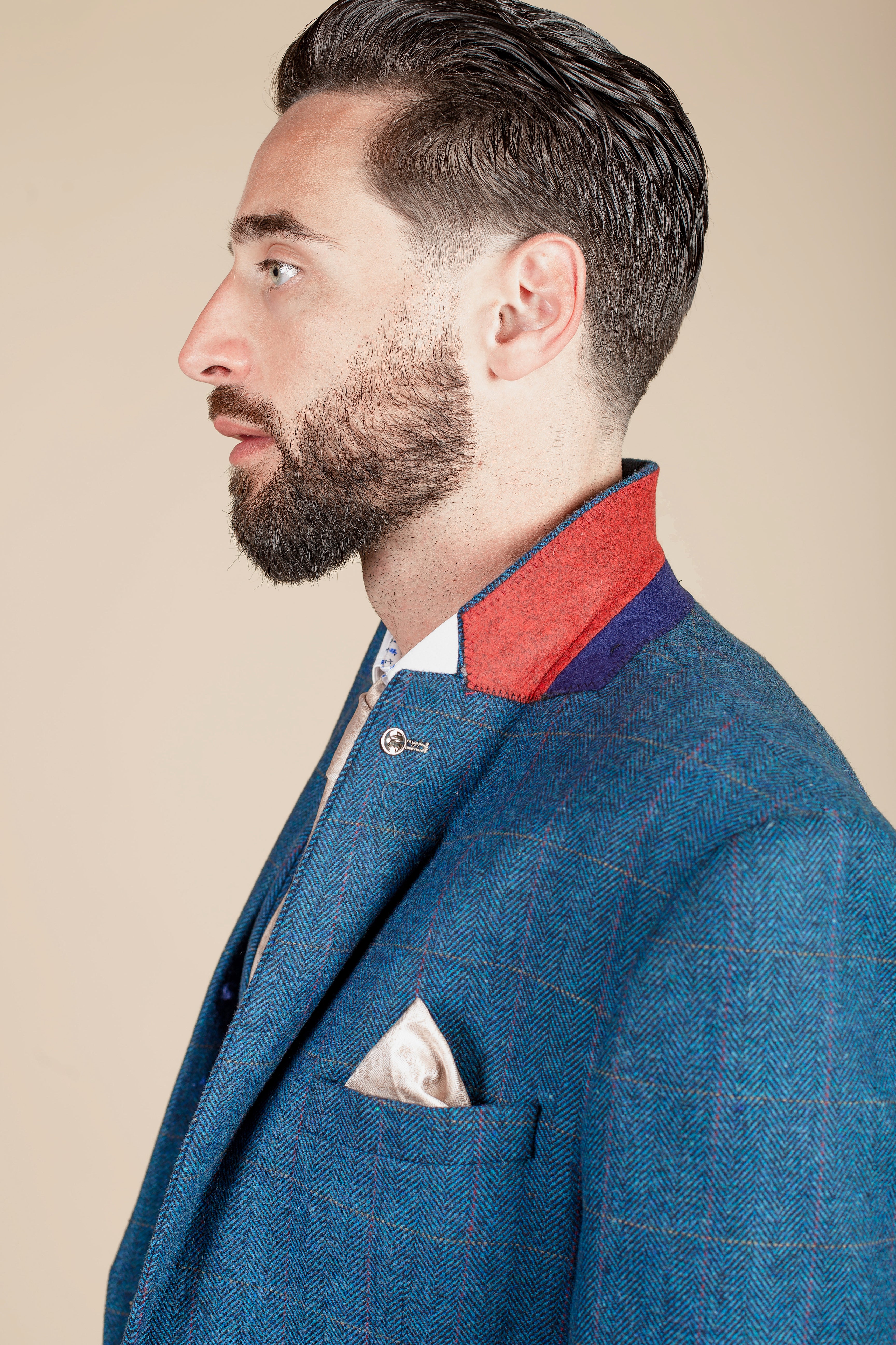 DION Blue Tweed Suit with Waistcoat for Men - Premium Wool Blazer Set | Formal Business Attire & Wedding Outfit | Inspired by Crysencio Summerville Style