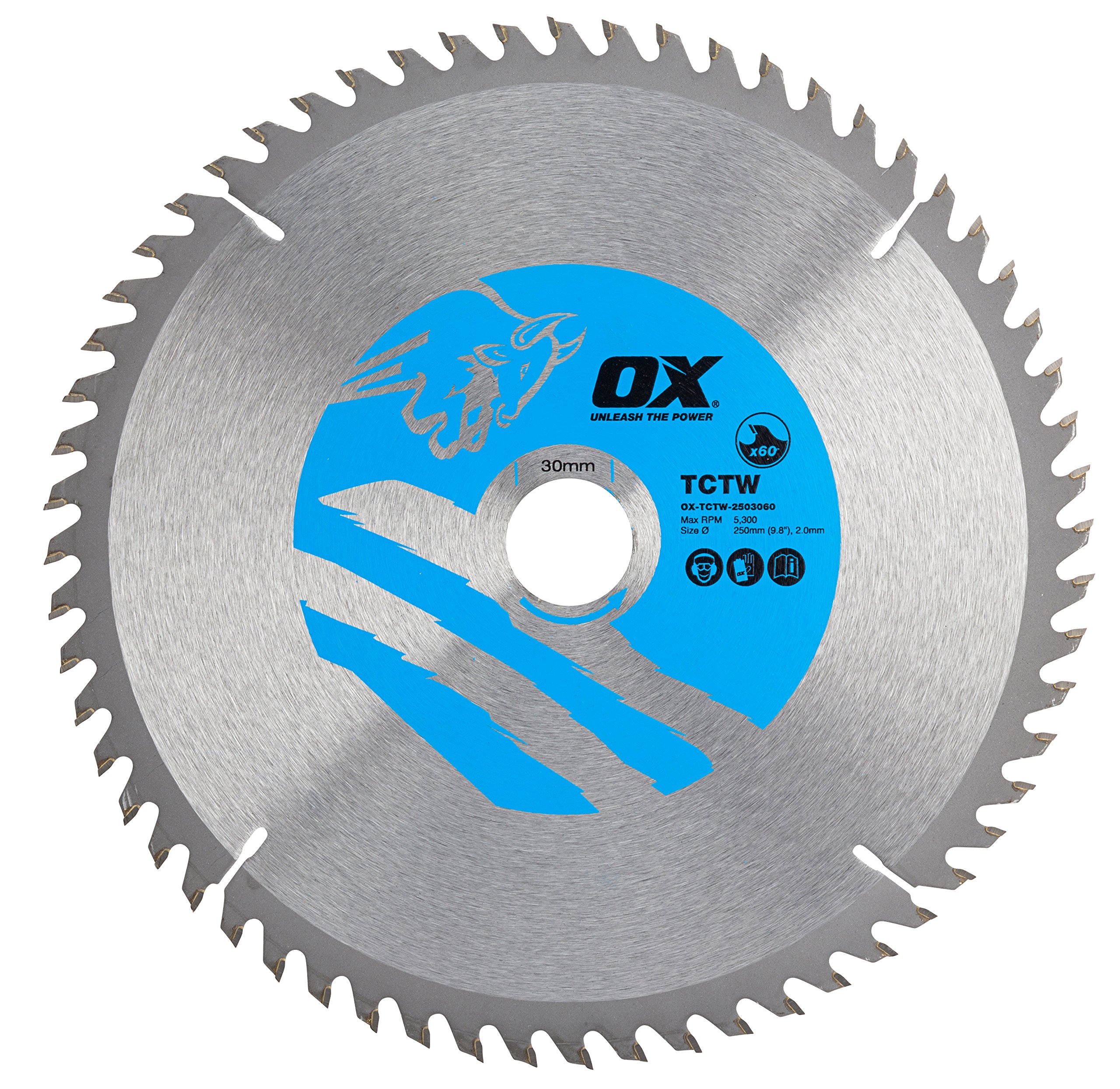 Premium OX Wood Cutting Circular Saw Blade 250mm x 30mm, 60 Teeth ATB for Plywood, Hardwood & Softwood - Perfect for Table Saws, Miter Saws & Circular Saws