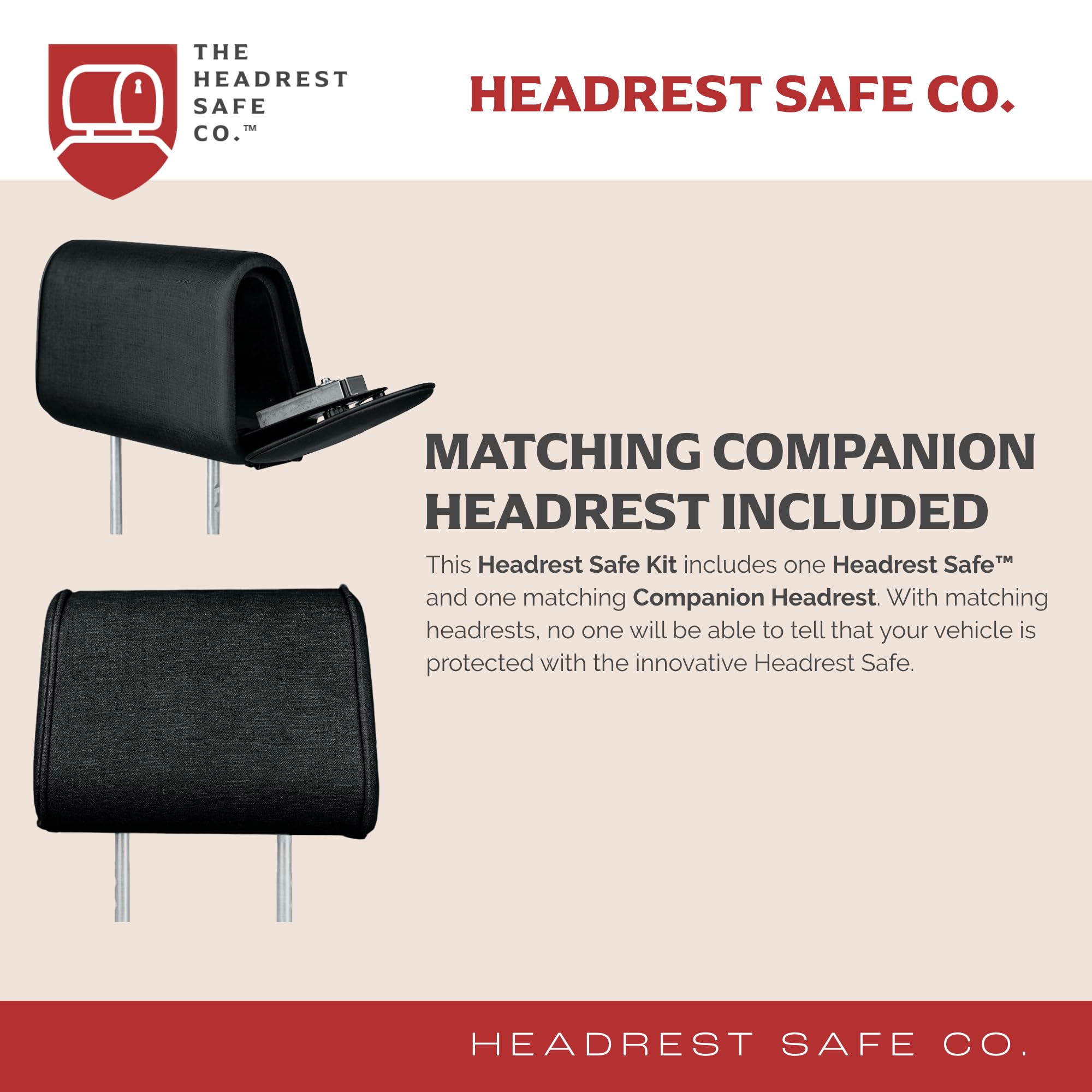 Premium Car Headrest Set - Charcoal Cloth Passenger Seat with Safety Lock & Driver Seat Companion Headrest | Enhanced Comfort for Long Drives & Road Trips