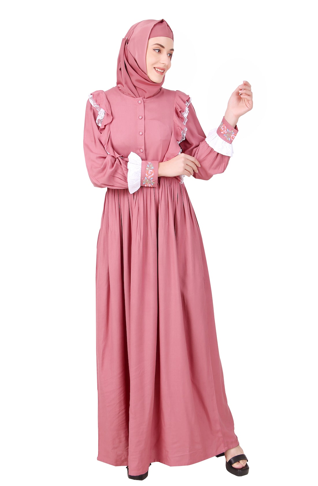 Comfortable Nursing-Friendly Soft Rayon Abaya Dress for Muslim Women - Perfect for Maternity, Breastfeeding & Everyday Wear