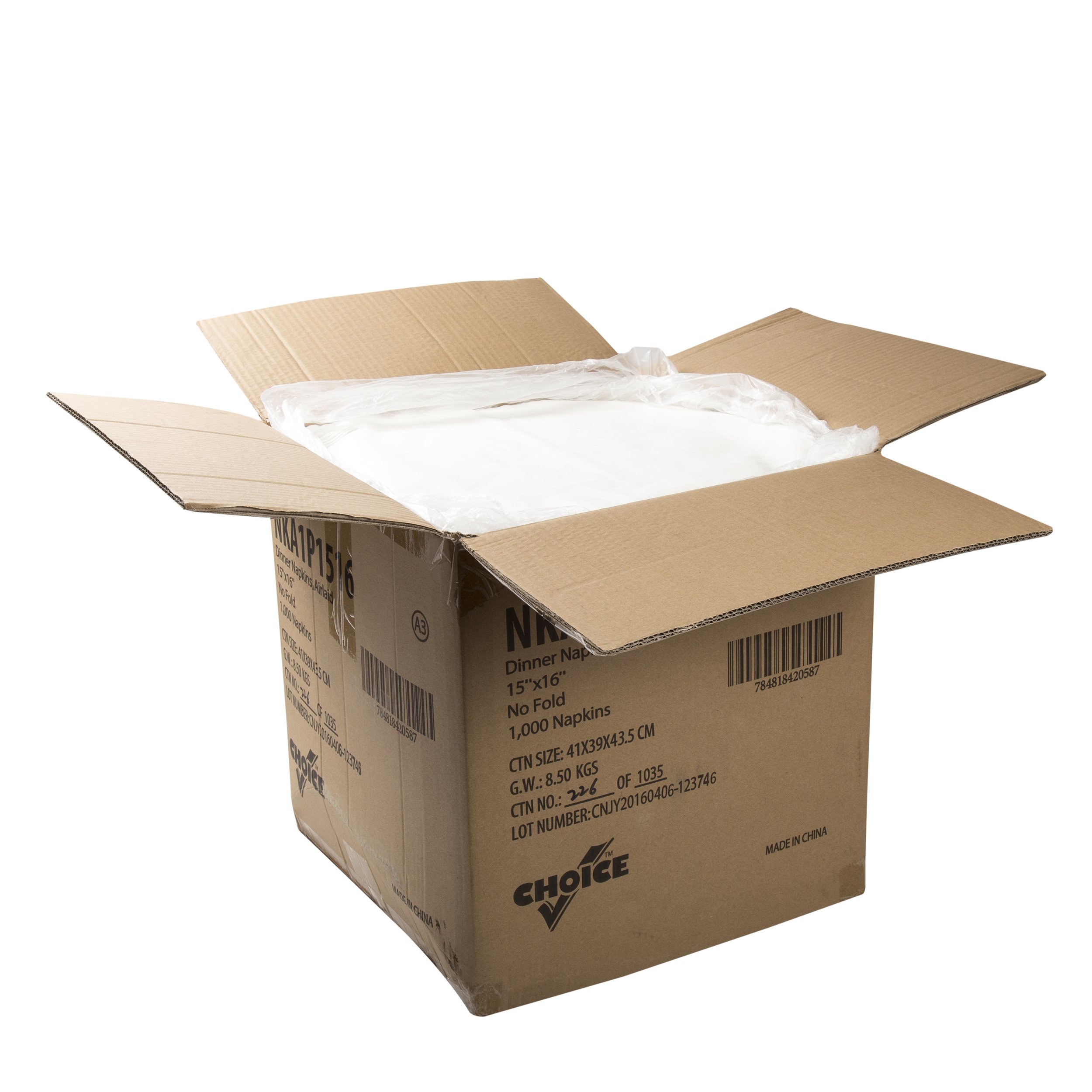 AmerCare 15x16 Inch White Airlaid Paper Napkins, 1-Ply, 1000 Count Bulk Pack - Perfect for Restaurants, Parties, and Catering Events