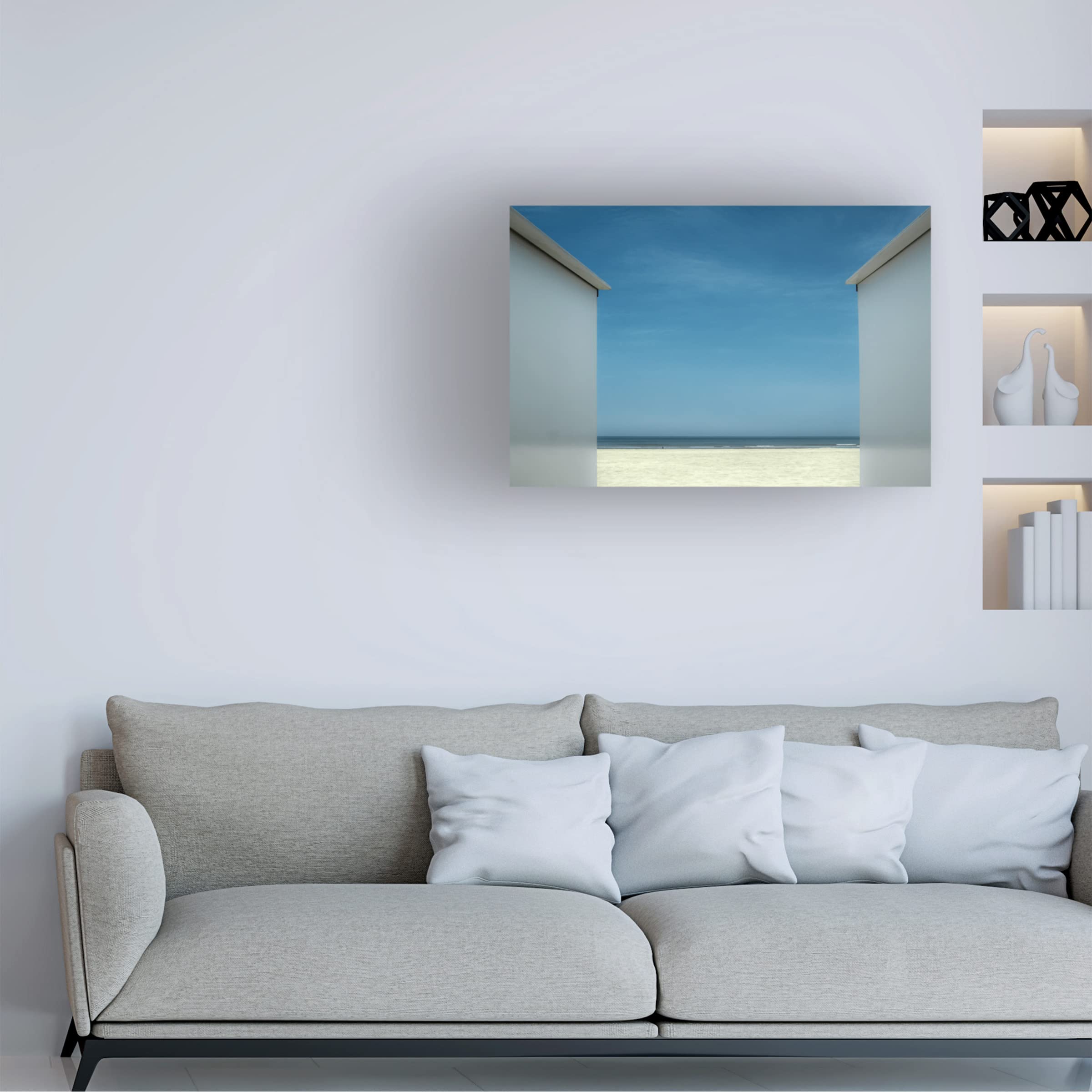 Gilbert Claes 'The Deserted Beach Almost' Canvas Art Print - Premium Trademark Fine Art for Home & Office Wall Decor - Perfect for Living Room, Bedroom, or Beach House