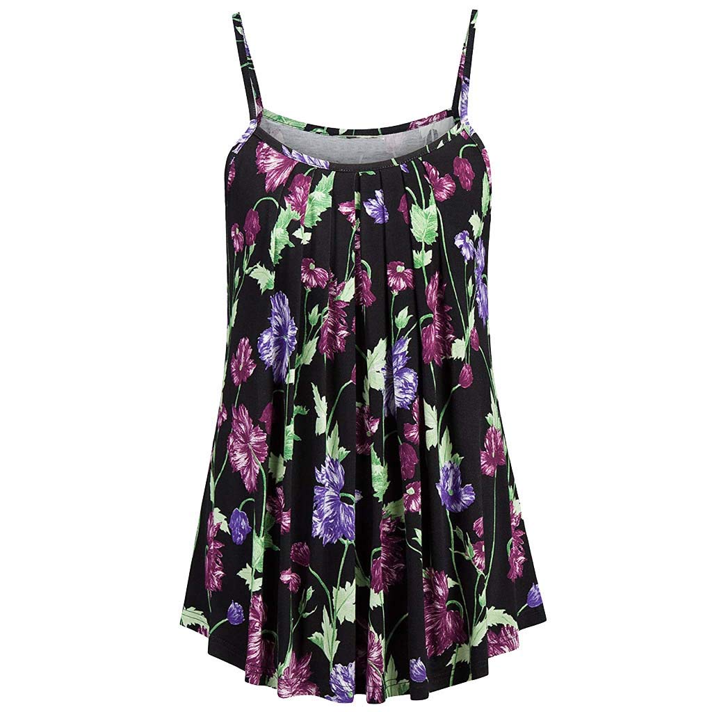 Women's Summer Sleeveless Vest Blouse Tank Top - Milk Silk Printed Camisole for Casual Wear, Beach Outfits & Layering
