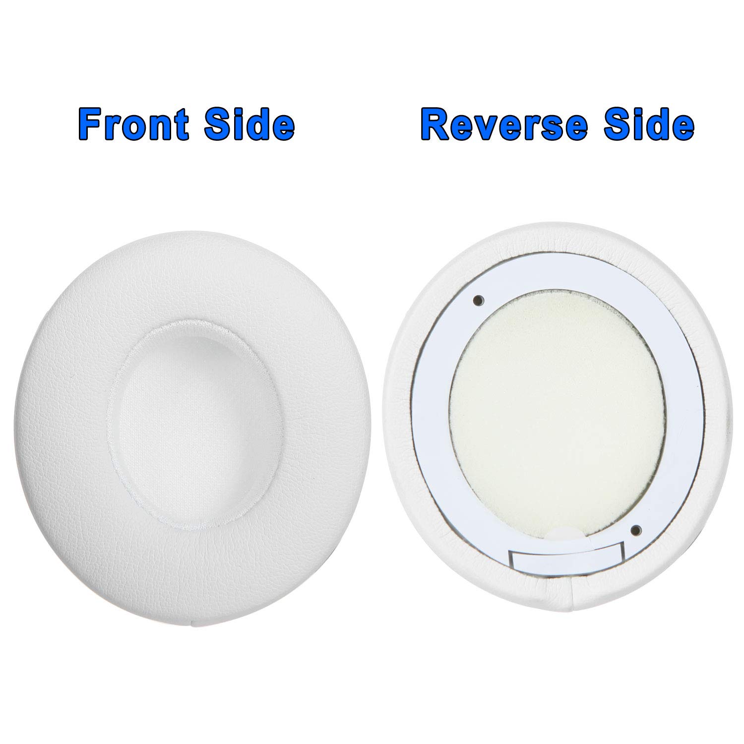 Premium Replacement Ear Pads for Beats Solo 2 & 3 Wireless Headphones - Noise Isolating Memory Foam Cushions with Eco-Friendly Protein Leather & Strong Adhesive Tape (White) - Perfect for Home, Office, Gym & Travel Use