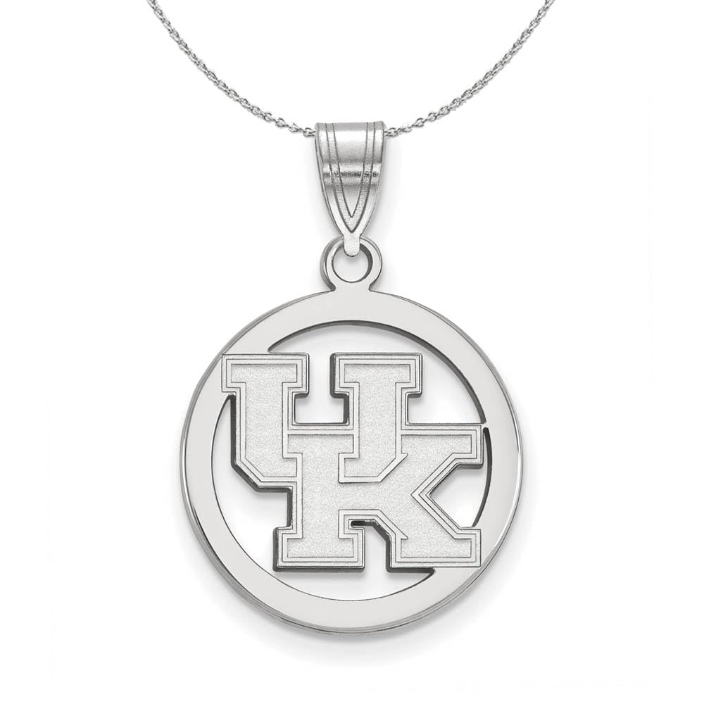 The Black Bow Sterling Silver University of Kentucky Small Circle Pendant Necklace - Perfect for Graduation Gifts and Alumni Pride