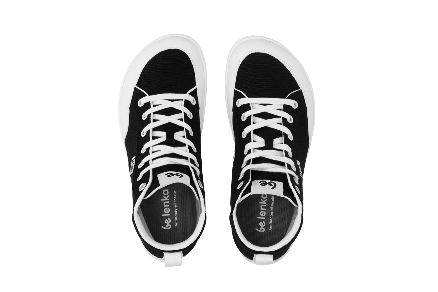 Barefoot Sneakers for Men & Women - Be Lenka Rebound High Top Minimalist Shoes (Black & White) - Lightweight & Flexible for Running, Gym & Everyday Wear
