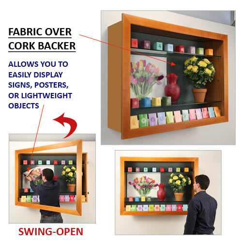 44x80 Inch Wide Wood Framed Shadow Box Display Case with Glass Shelves (6 Deep) - Perfect for Collectibles, Memorabilia, and Home Decor Display