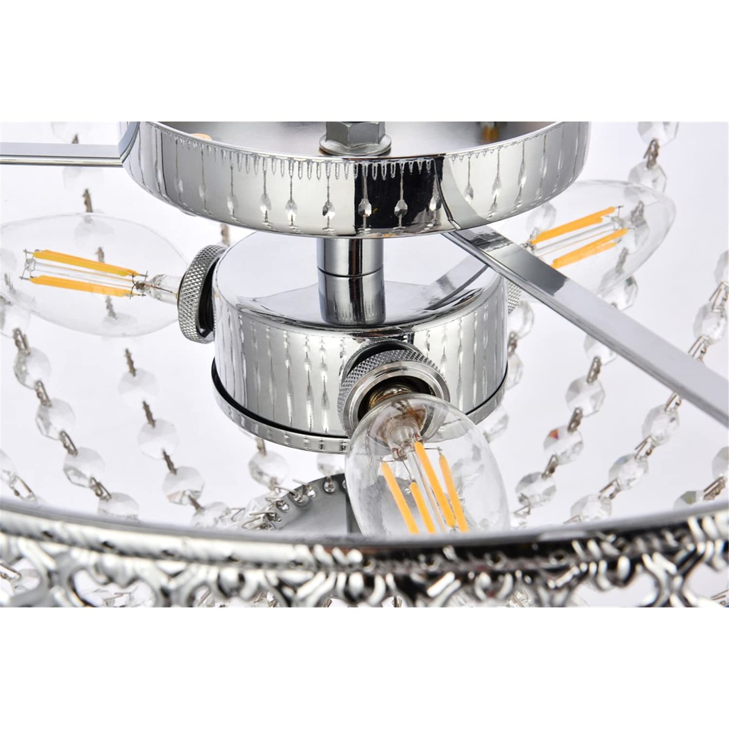 Modern Chrome 14 Inch Flush Mount Ceiling Light - Bright Indoor Lighting for Living Room, Bedroom & Kitchen | Sleek Home Decor