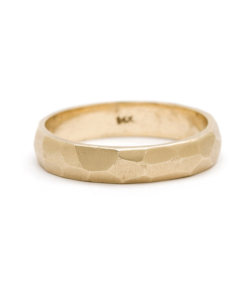 Elegant Faceted Wedding Band Ring for Women - 14K Gold or Sterling Silver - Perfect for Engagement, Anniversary & Bridal Jewelry Gifts