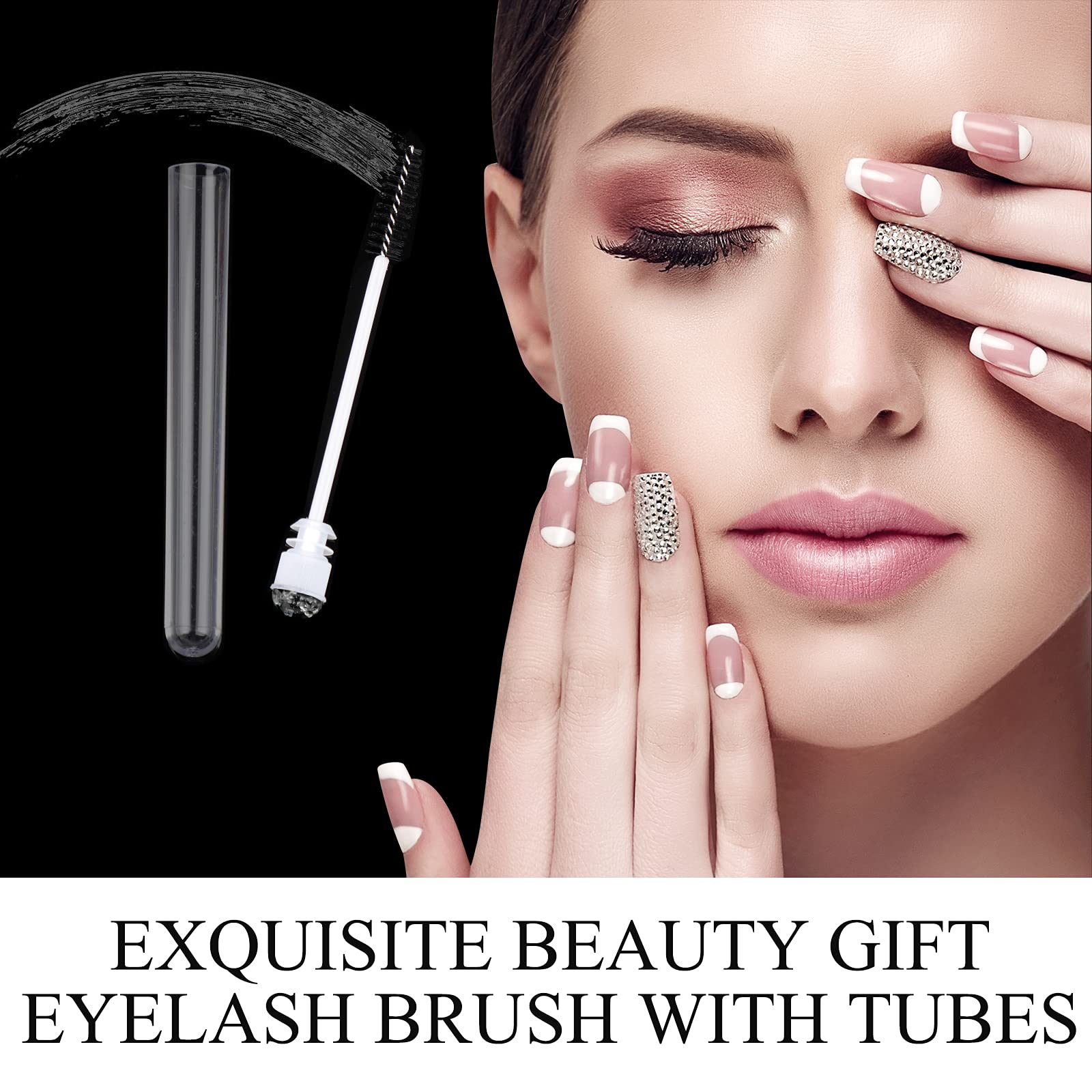 20pcs Eyelash Brushes - Professional Lash Wand Makeup Tools for Eyelash Extensions & Mascara Application - Black Diamond Mascara Foil Cleaning Brushes - Perfect for Salon, Home Use & Makeup Artists