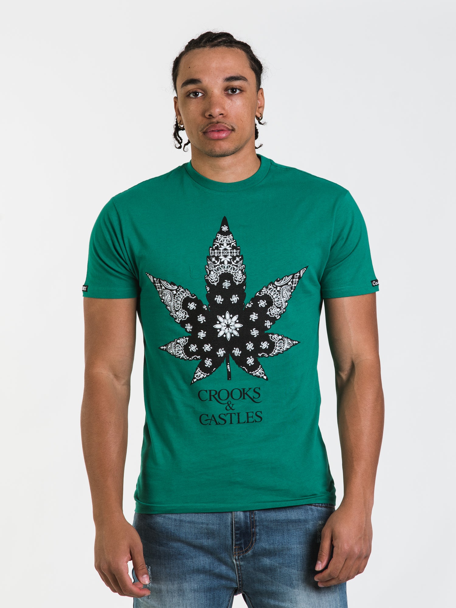Crooks & Castles 420 Kush Graphic T-Shirt - Men's Streetwear Tee for Casual Wear & Hip Hop Fashion - Clearance Sale