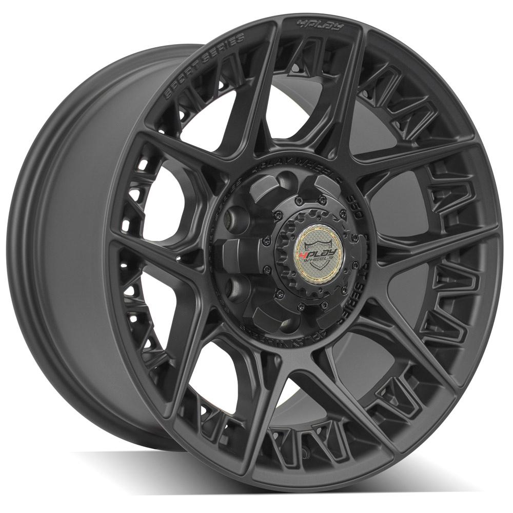 4Play Sport Series 4PS50 17x9.0 Satin Black Wheel - 6x135/6x139.7mm Bolt Pattern - 106.1mm Hub Bore - Perfect for Off-Road Trucks & SUVs