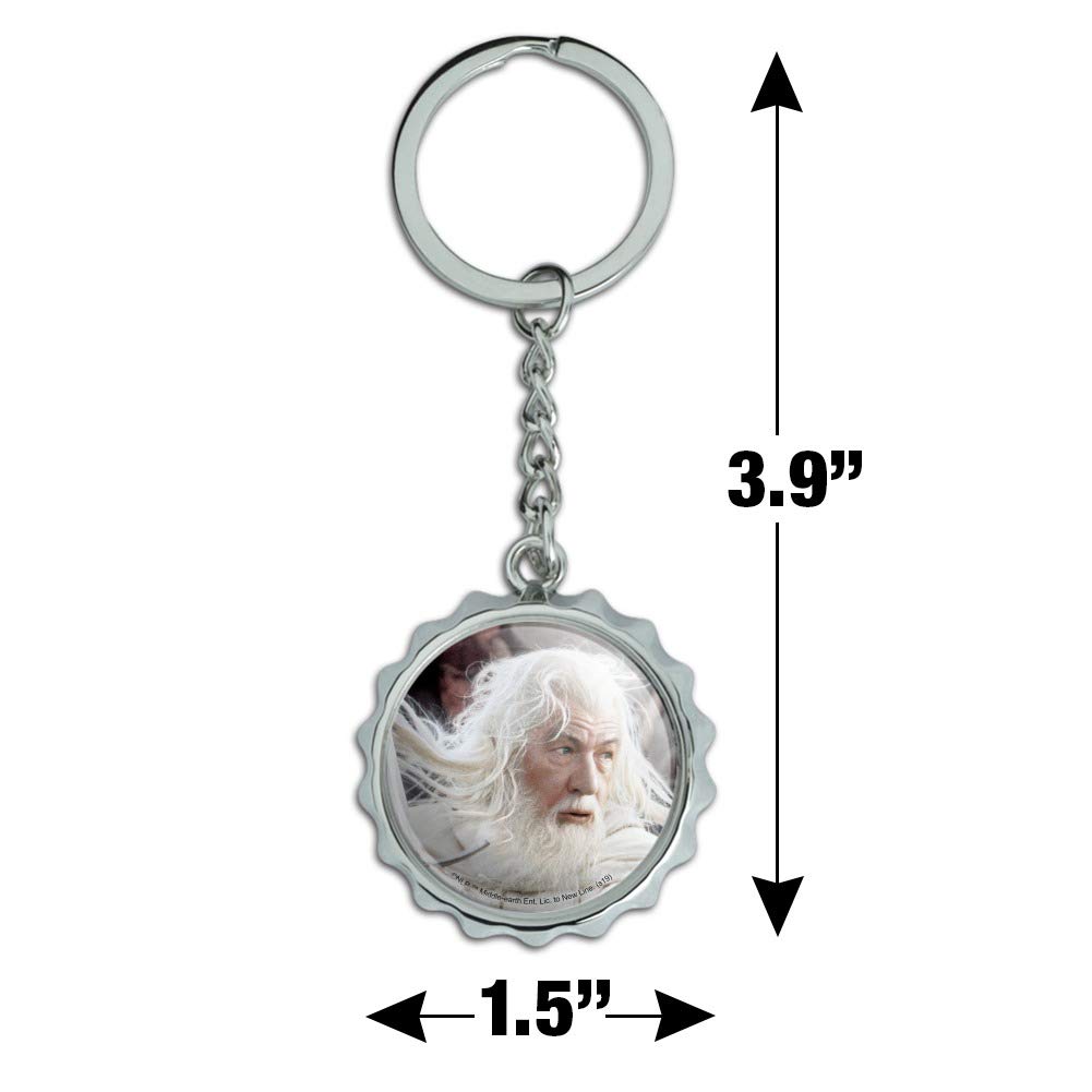 Lord of The Rings Gandalf The White Keychain - Chrome Plated Metal Bottle Opener & Pop Cap - Perfect for Fans, Collectors & Beer Lovers at Parties, Gifts & Movie Nights