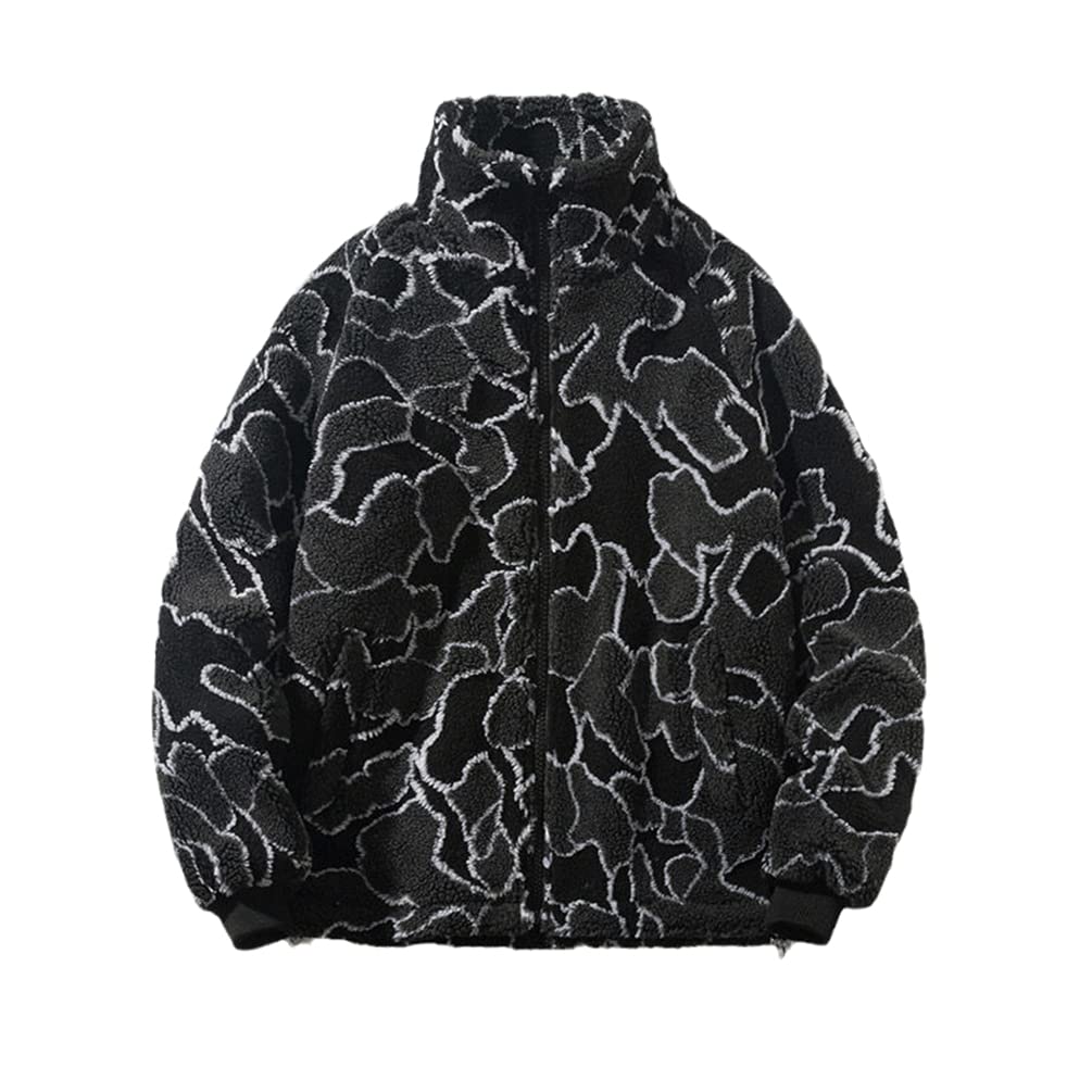 Men's Wool Velvet Winter Parka - Harajuku Streetwear Oversized Jacket for Hip Hop & Korean Style | Perfect for Cold Weather, Urban Fashion & Casual Outings