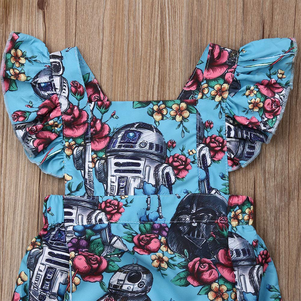 Adorable Baby Girl Romper - Floral Sleeveless Backless Ruffle Sleeve One-Piece Outfit for Newborn Princess | Perfect for Summer, Photoshoots & Special Occasions