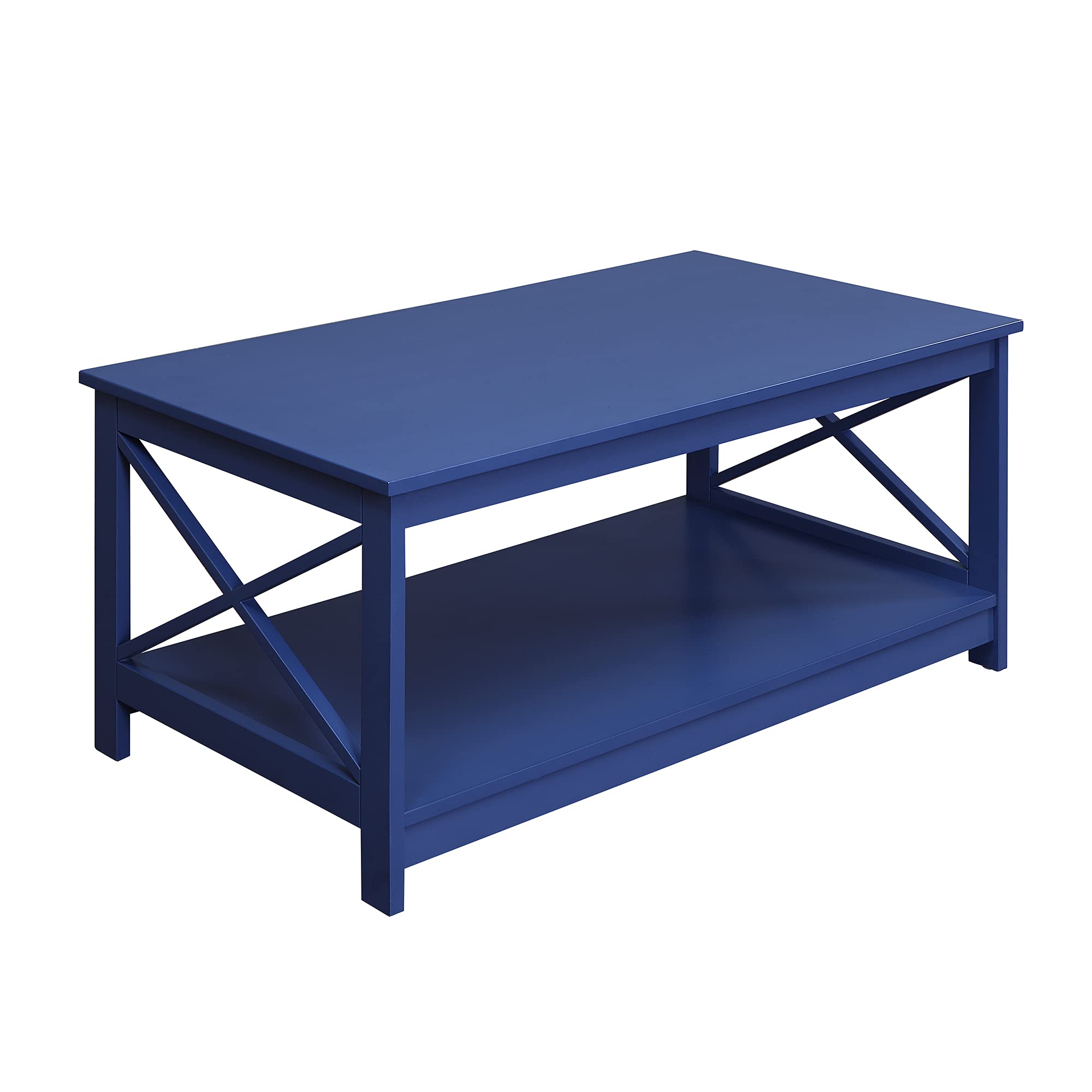 Oxford Coffee Table with Shelf - Modern Cobalt Blue Living Room Furniture for Small Spaces | Perfect for Apartments, Dorms & Home Decor