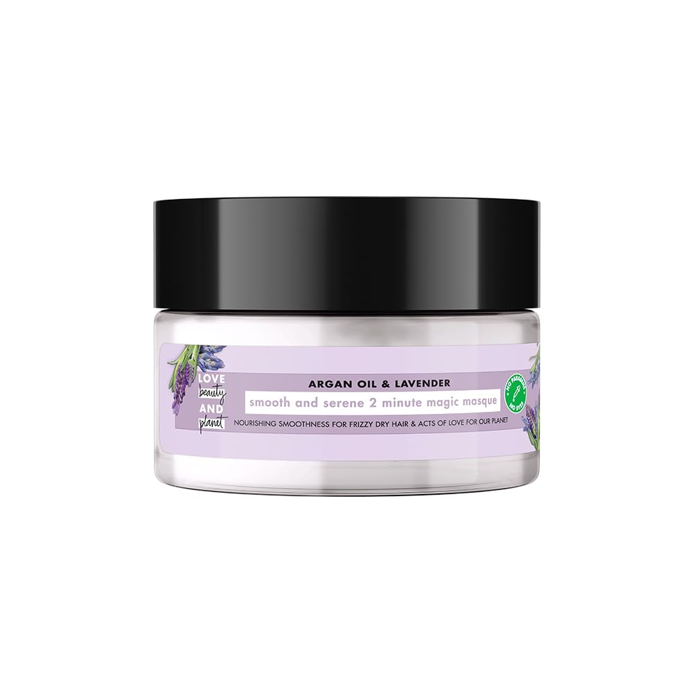 Love Beauty & Planet Argan Oil & Lavender Hair Mask - Deep Conditioning Treatment for Dry & Damaged Hair - 200ml (1 Count) - Perfect for At-Home Spa Days & Hair Repair