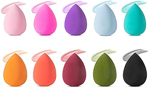 Fennec Mart 10-Piece Makeup Sponge Set - Professional Beauty Blender for Liquid, Cream & Powder Foundation - Multi-Colored Cosmetic Sponges for Flawless Makeup Application - Perfect for Daily Use, Travel & Professional Makeup Kits