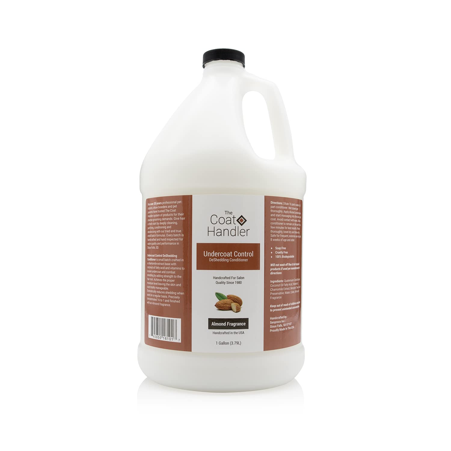 Natural Undercoat Control Deshedding Shampoo & Conditioner Set with Coconut Oil & Vitamins - Reduces Shedding, Loosens Undercoat Hair - Perfect for Dogs with Thick Coats & Seasonal Shedding