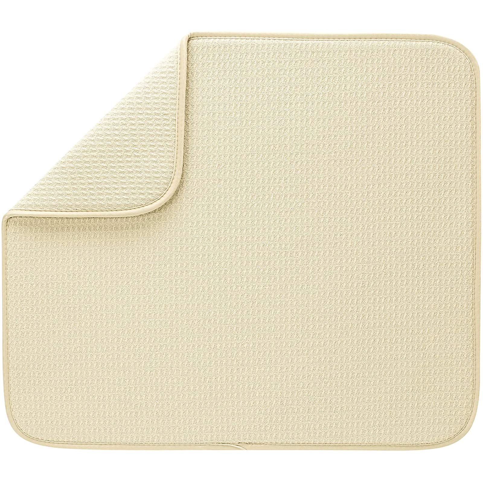 Absorbent Microfiber Dish Mat - Reversible Kitchen Drying Mat for Countertop (16x18