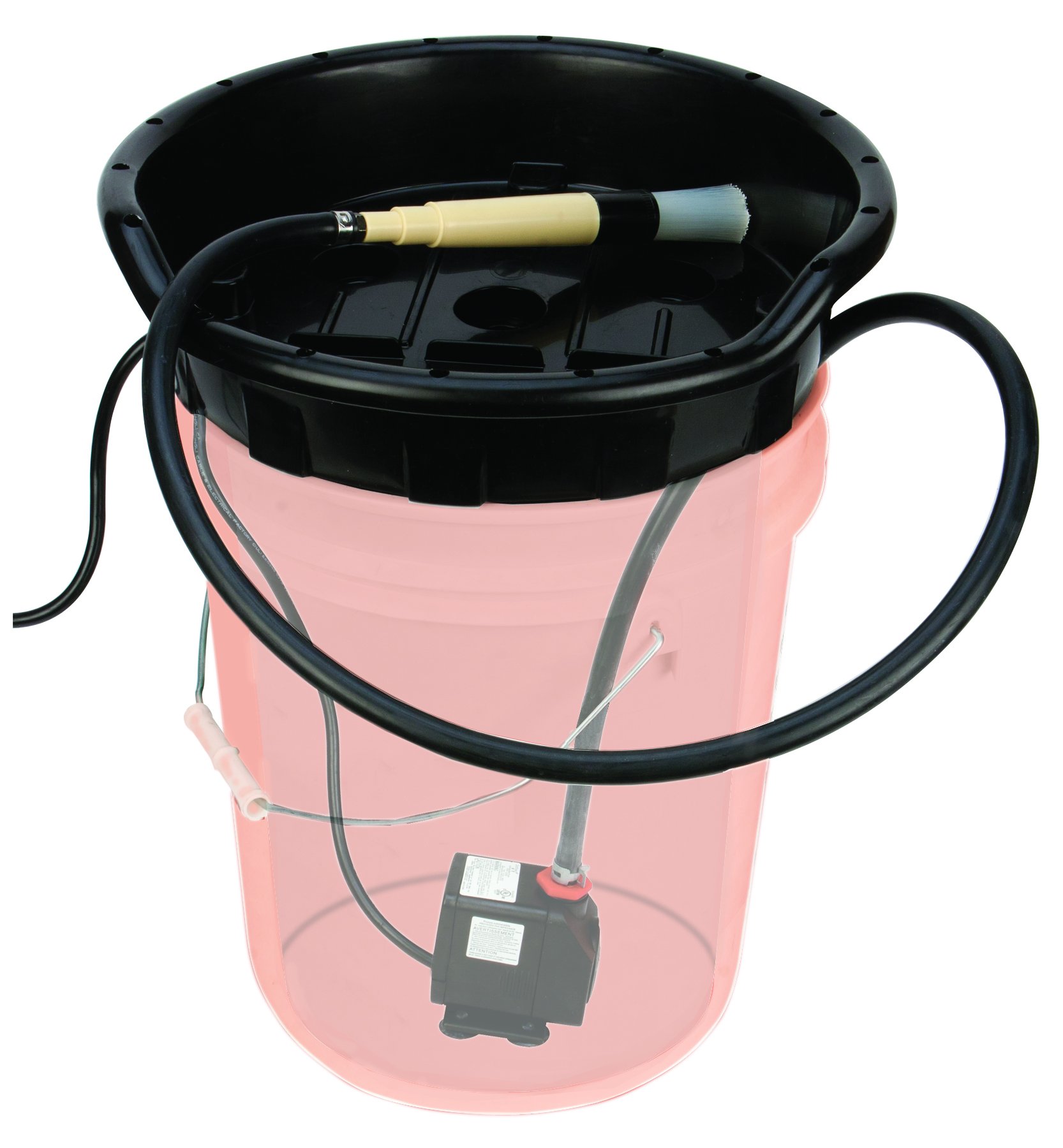 Performance Tool W54043 Portable 5 Gallon Bucket Parts Washer - Heavy Duty Cleaning for Auto Parts, Tools & Equipment - Ideal for Garage, Workshop & DIY Projects
