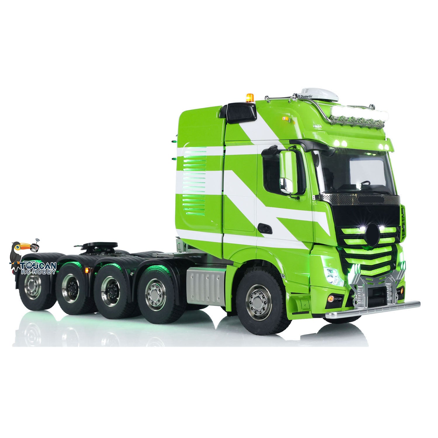 1/14 Scale Unitru 3363 RC Tractor Truck - 10x10 Metal Chassis Remote Control Lorry with FPV Camera, Smoke Effect & Warning Lights - Ready-to-Run RTR Model for Off-Road Adventure & Construction Site Play