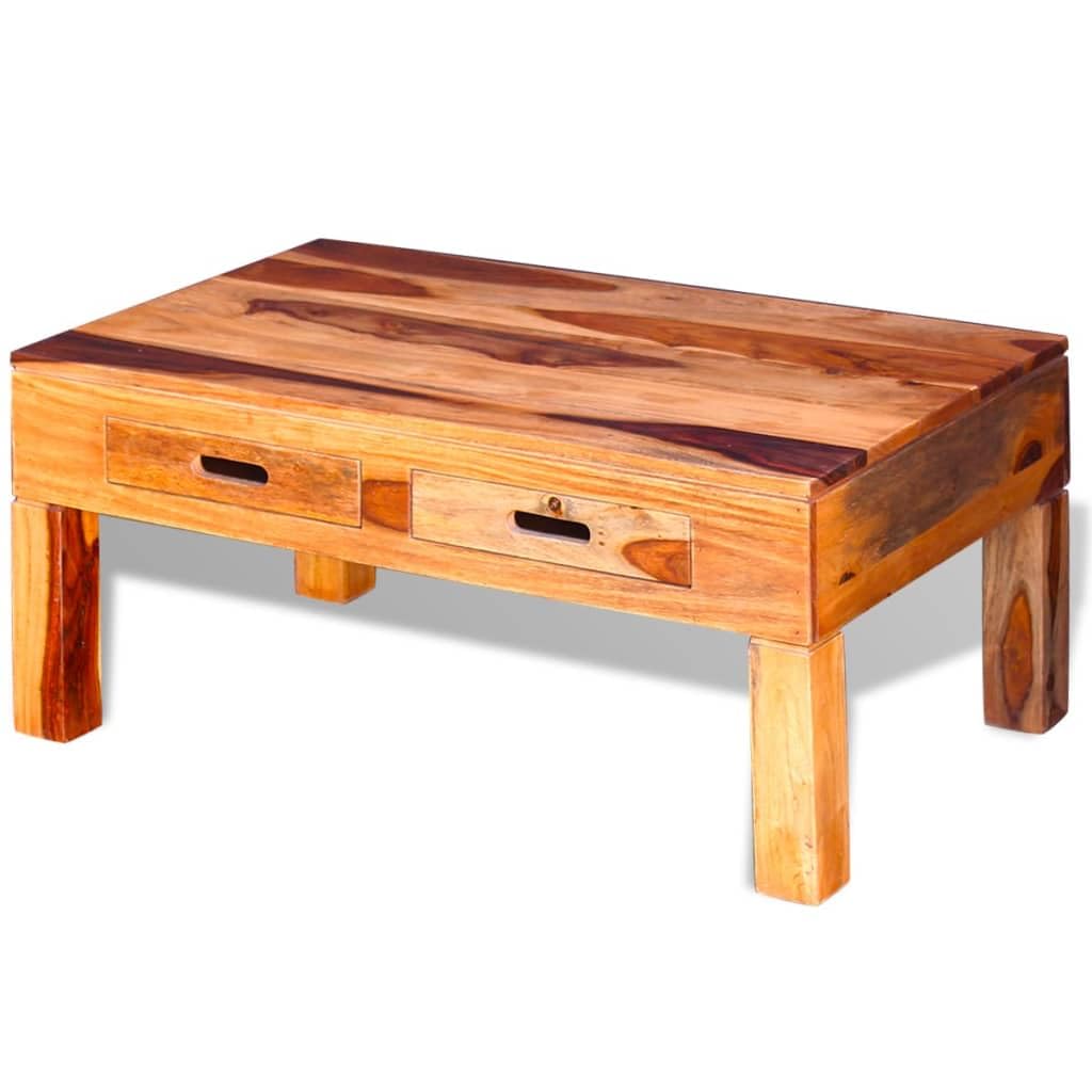 Solid Sheesham Wood Coffee Table - Handcrafted Modern Living Room Furniture for Home Decor & Stylish Interior Design