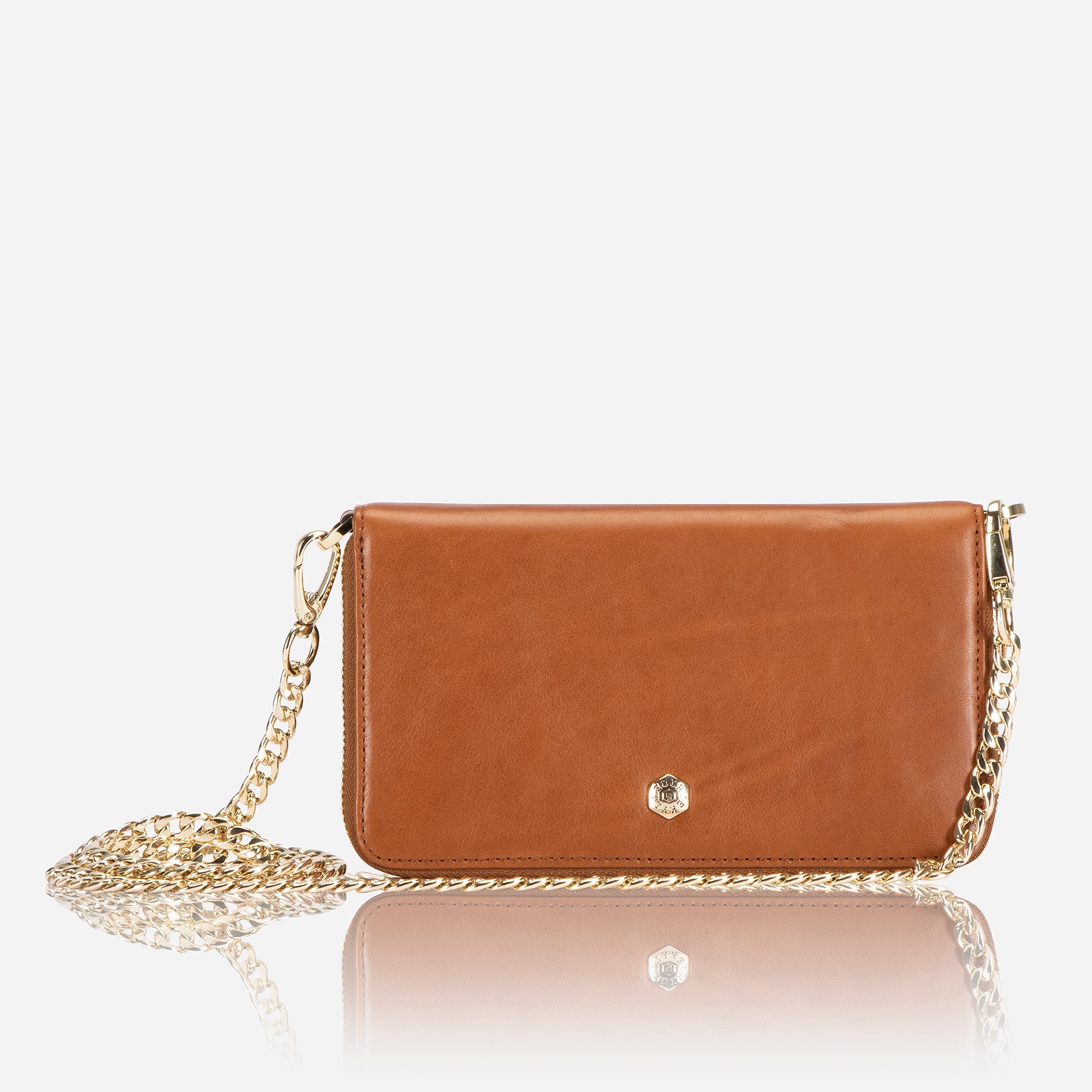 Jekyll & Hide Paris Chain Purse for Women - Stylish Crossbody Handbag in Tan Leather | Perfect for Date Night, Parties & Everyday Use
