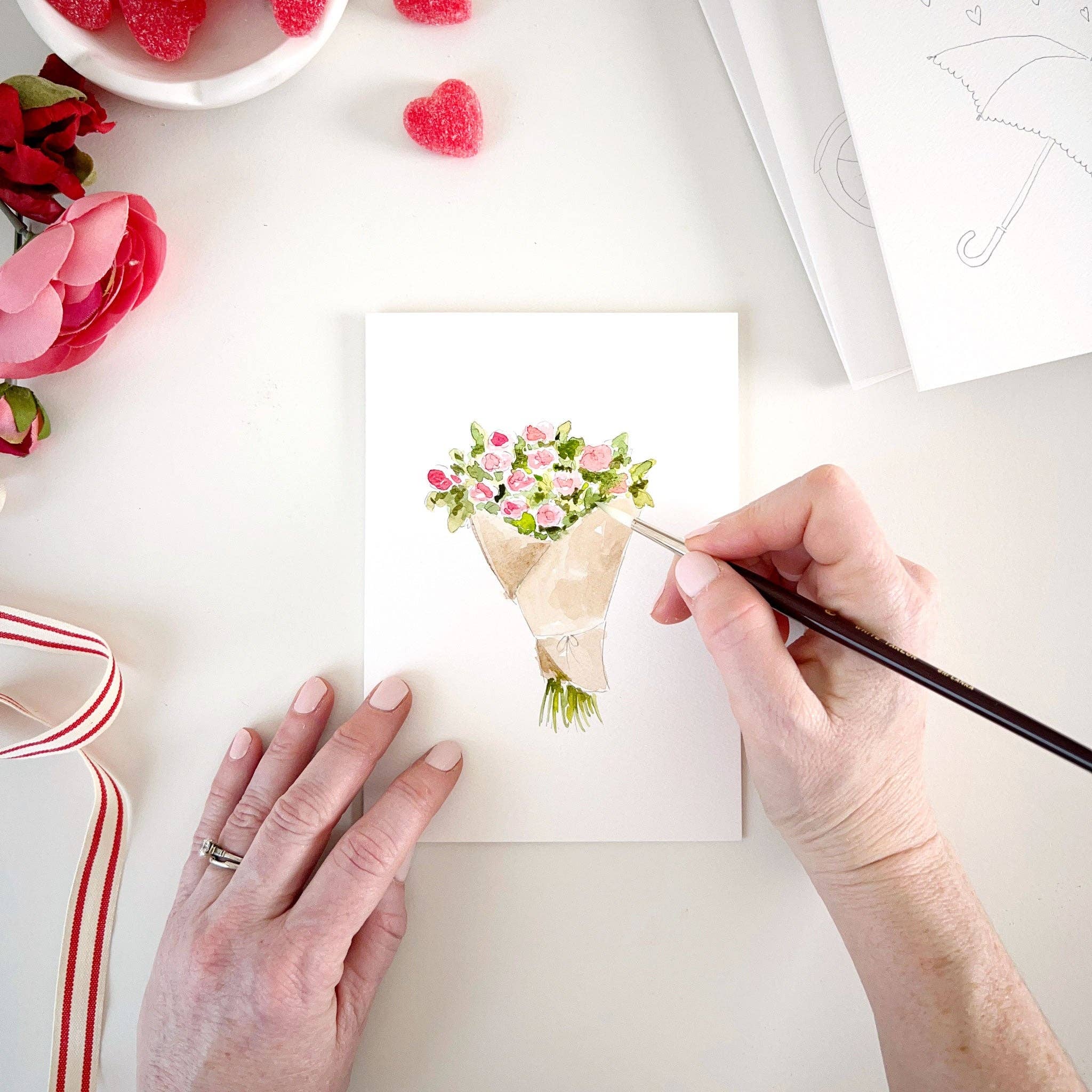 Love Sweet Love Paintable Notecard Set - DIY Handmade Greeting Cards for Valentine's, Wedding & Anniversary - Perfect for Romantic Gifts & Crafting Projects