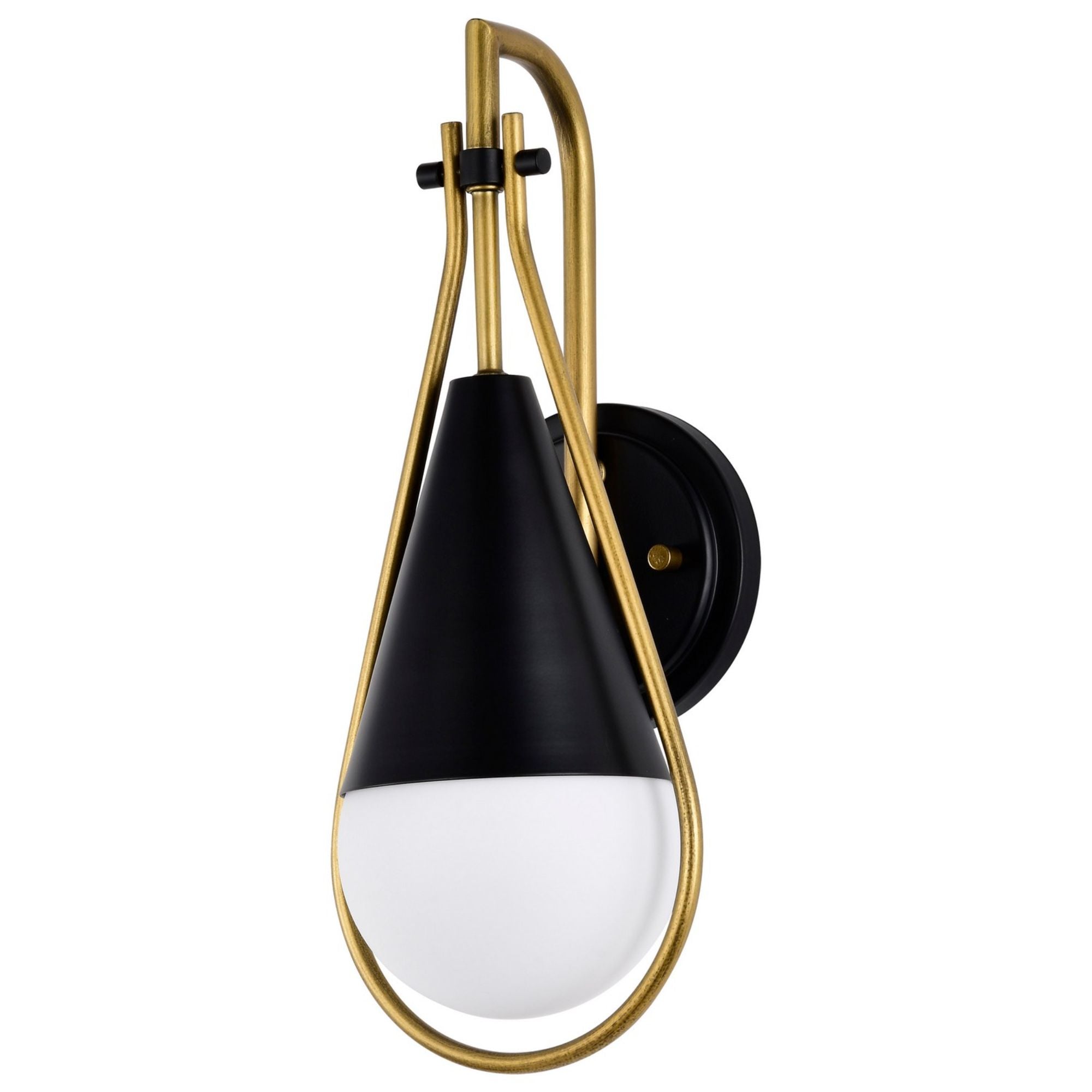 Admiral 15 Inch Wall Sconce Light Fixture - Matte Black & Natural Brass Finish - Perfect for Bedroom, Living Room, and Hallway Lighting