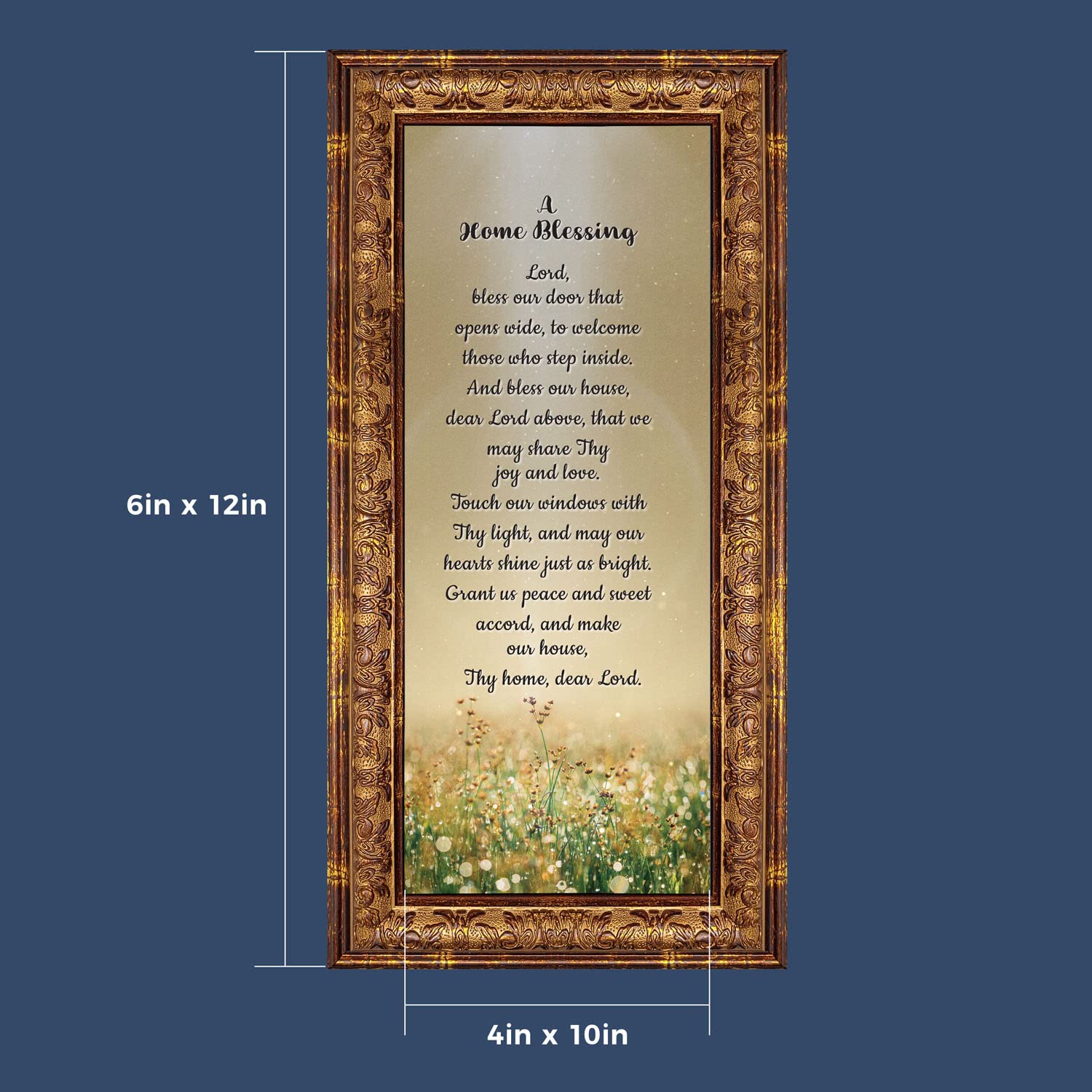 God Bless This Home Sign - Religious Wall Decor for Christian House Blessing - Perfect for Living Room, Bedroom & Entryway - 7314R