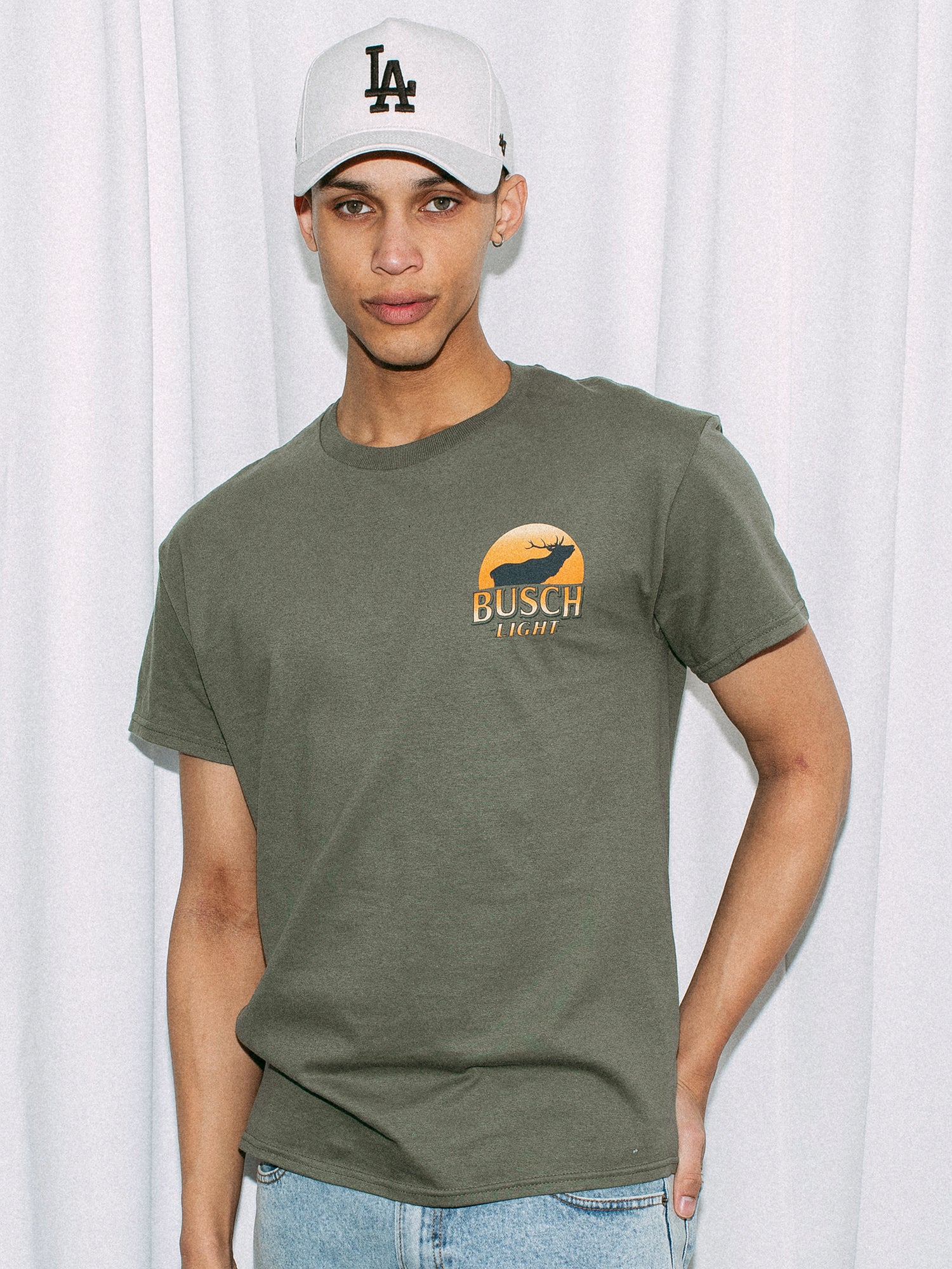 Busch Light Outdoors T-Shirt - Comfortable & Stylish Casual Wear for Camping, Hiking & Outdoor Adventures