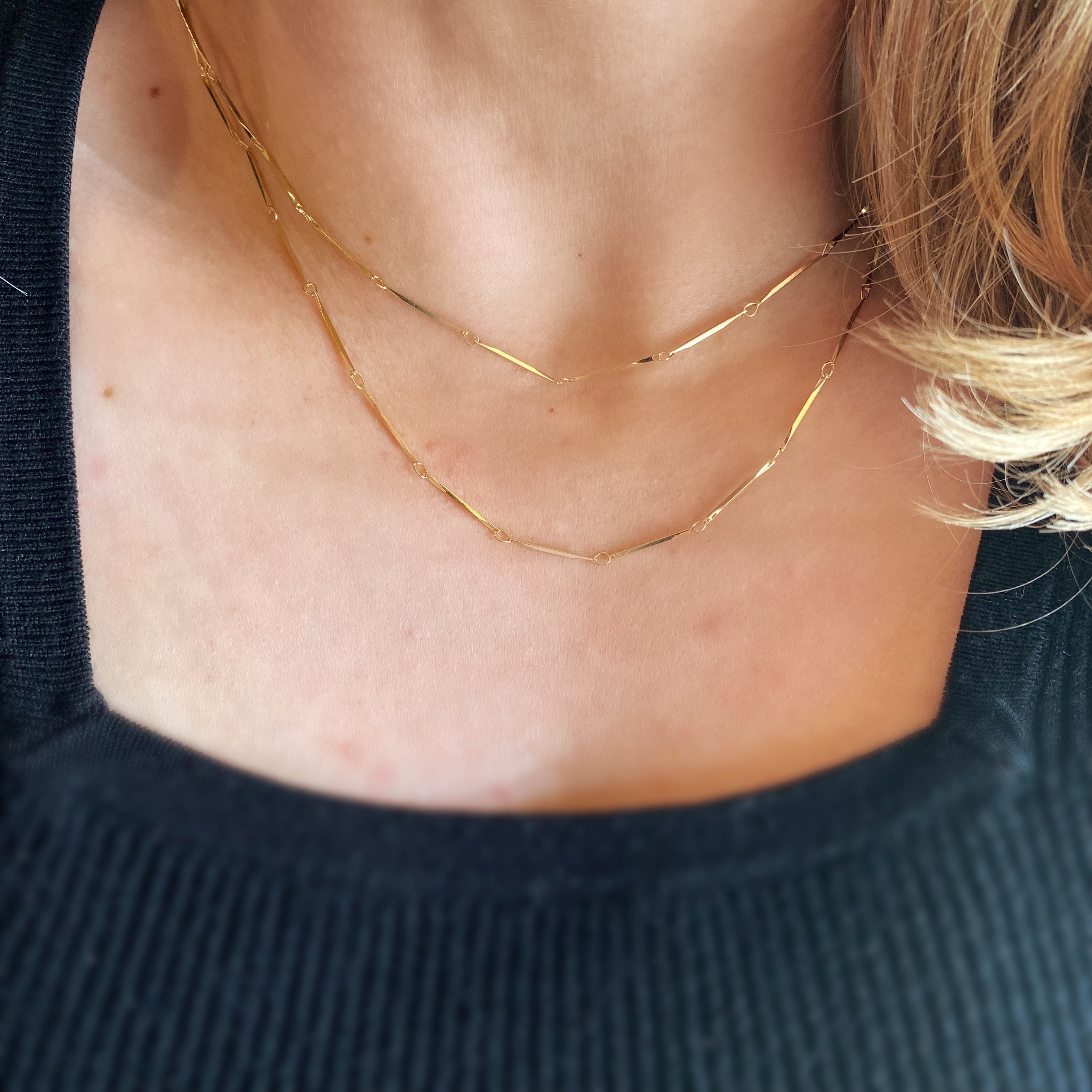 18K Gold Filled 1mm Diamond Cut Straw Chain Necklace - Dainty & Elegant Jewelry for Women, Perfect for Layering, Everyday Wear, and Special Occasions
