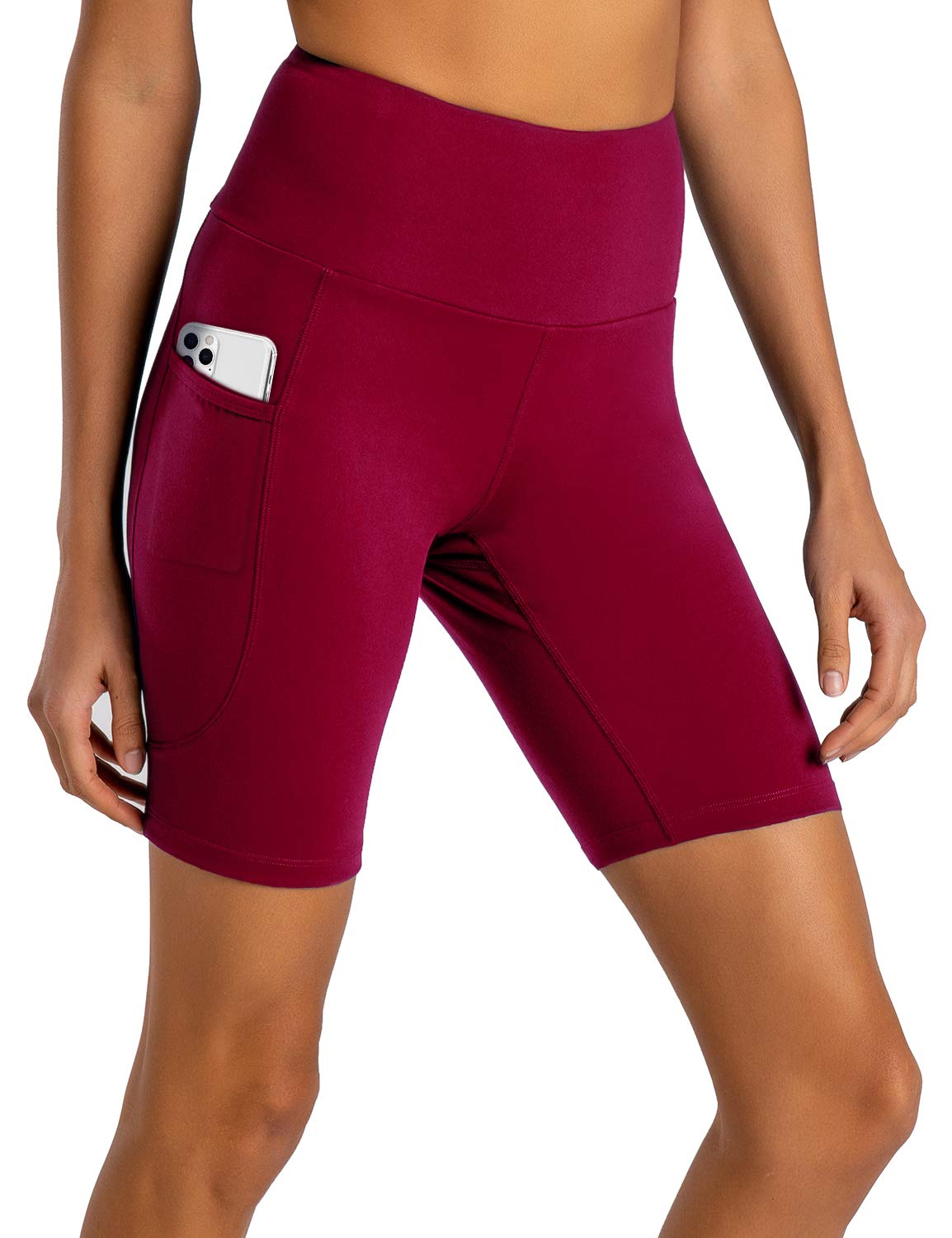 FIRST WAY Women's High Waisted Yoga Shorts with Pockets - 2