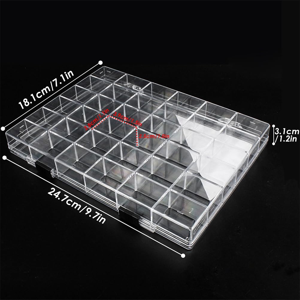 36 Grids Clear Plastic Organizer Box - 2 Pack | Beads, Jewelry & Craft Storage Container | DIY Art Supplies, Fishing Tackle & Rock Collection Organizer | Perfect for Craft Rooms, Workshops & Travel Organization