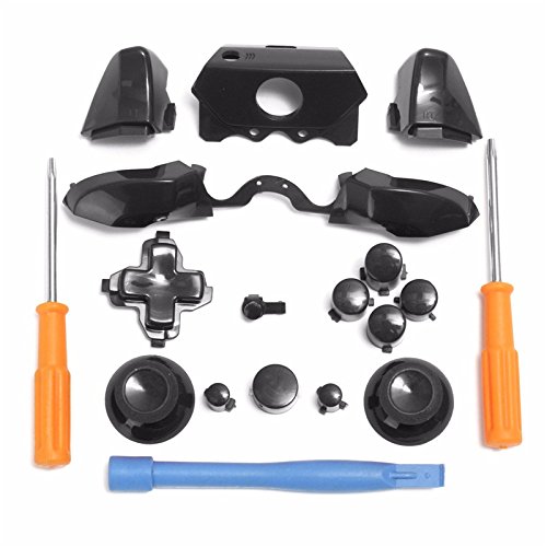 Xbox One Elite Controller Bumper Triggers Buttons Replacement Kit - Full Set D-pad LB RB LT RT Buttons with T8 T6 Screwdrivers Tools (Black) | Perfect for Gaming Repairs & Controller Maintenance